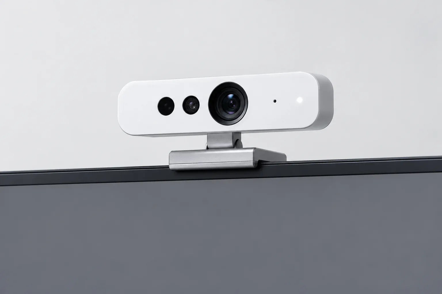The Rewin tracking camera mounted on top of a screen